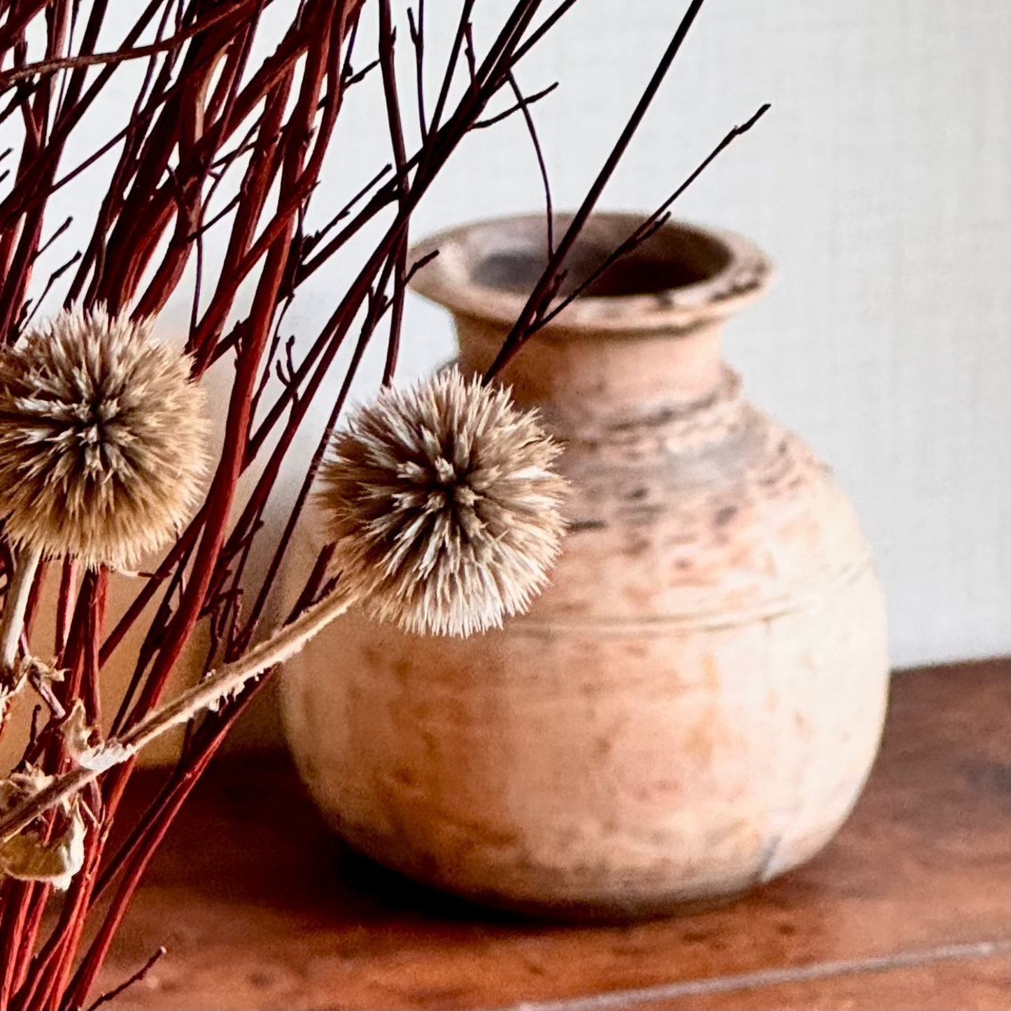 ORLA Round Vintage Vase - Wood