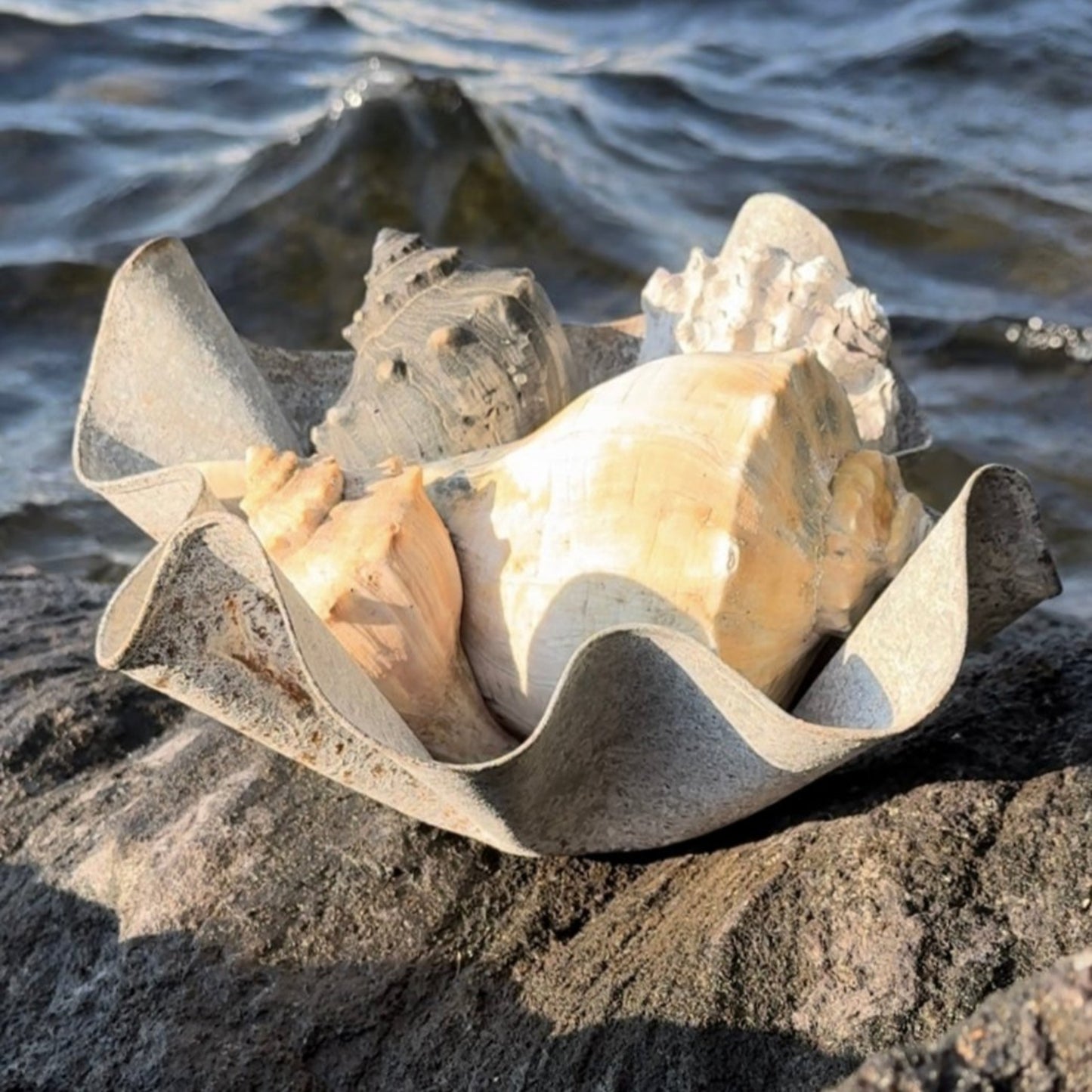 ZINA Planter Bowl – Galvanized Zinc